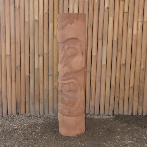 Product image 3 of the product “Tiki Statue Polynesia style. From coconut palm. Model 2 - open mouth, in the sizes from 50cm to 200cm, Natural ”